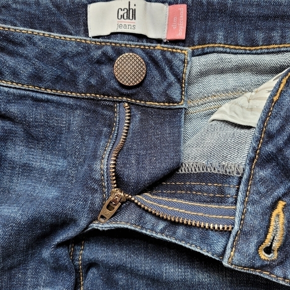 CAbi 5695 Distressed Patch Slim Boyfriend Jeans - Picture 5 of 9